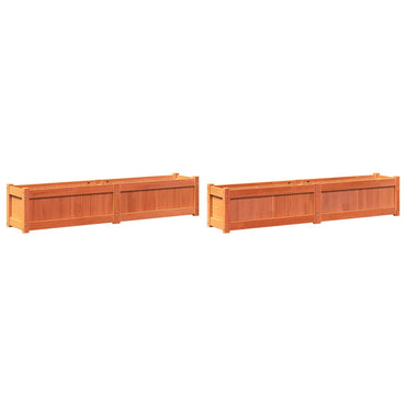 vidaXL Pflanzkübel 2 Stk. Wachsbraun Massivholz Kiefer