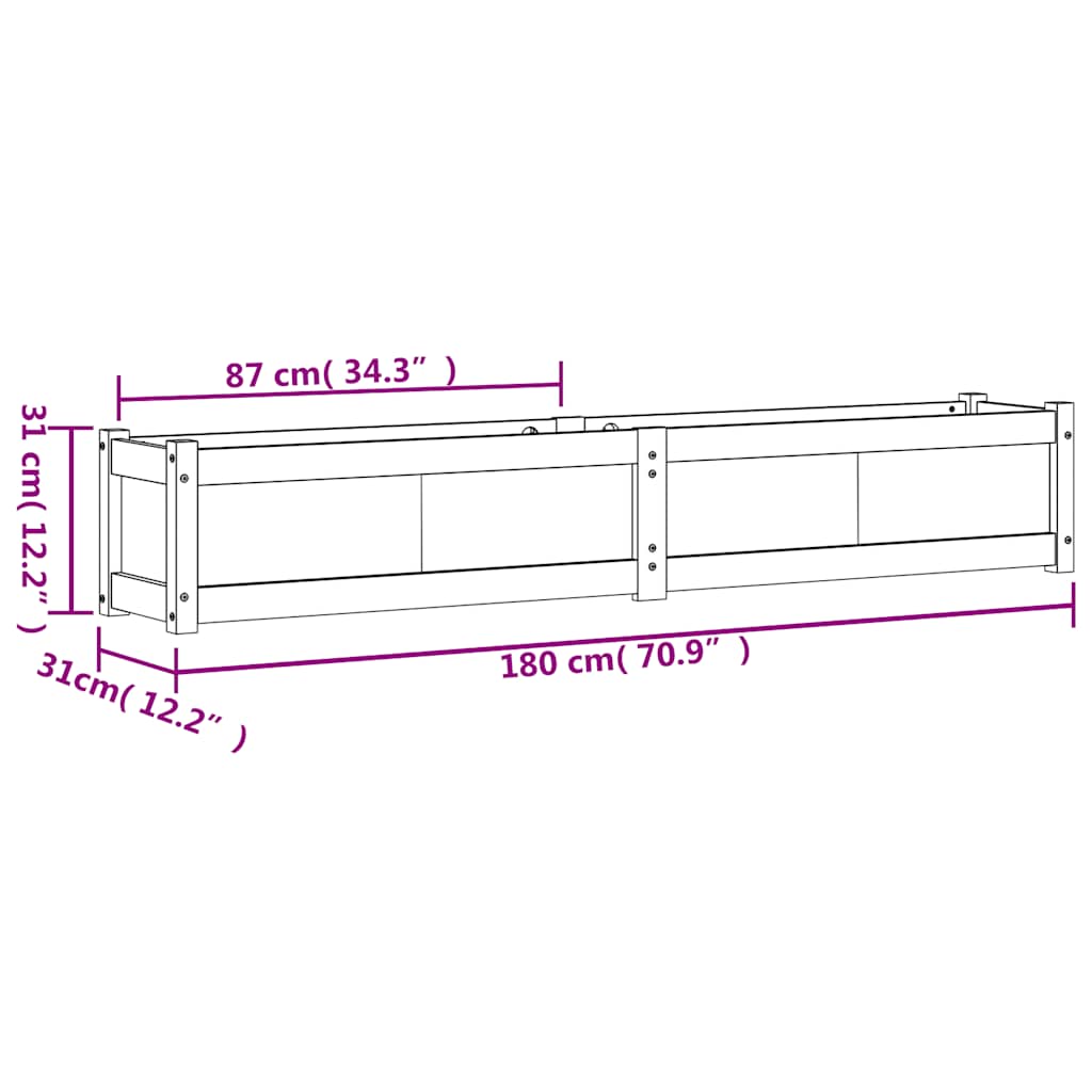 Pflanzkübel 2 Stk. Massivholz Kiefer