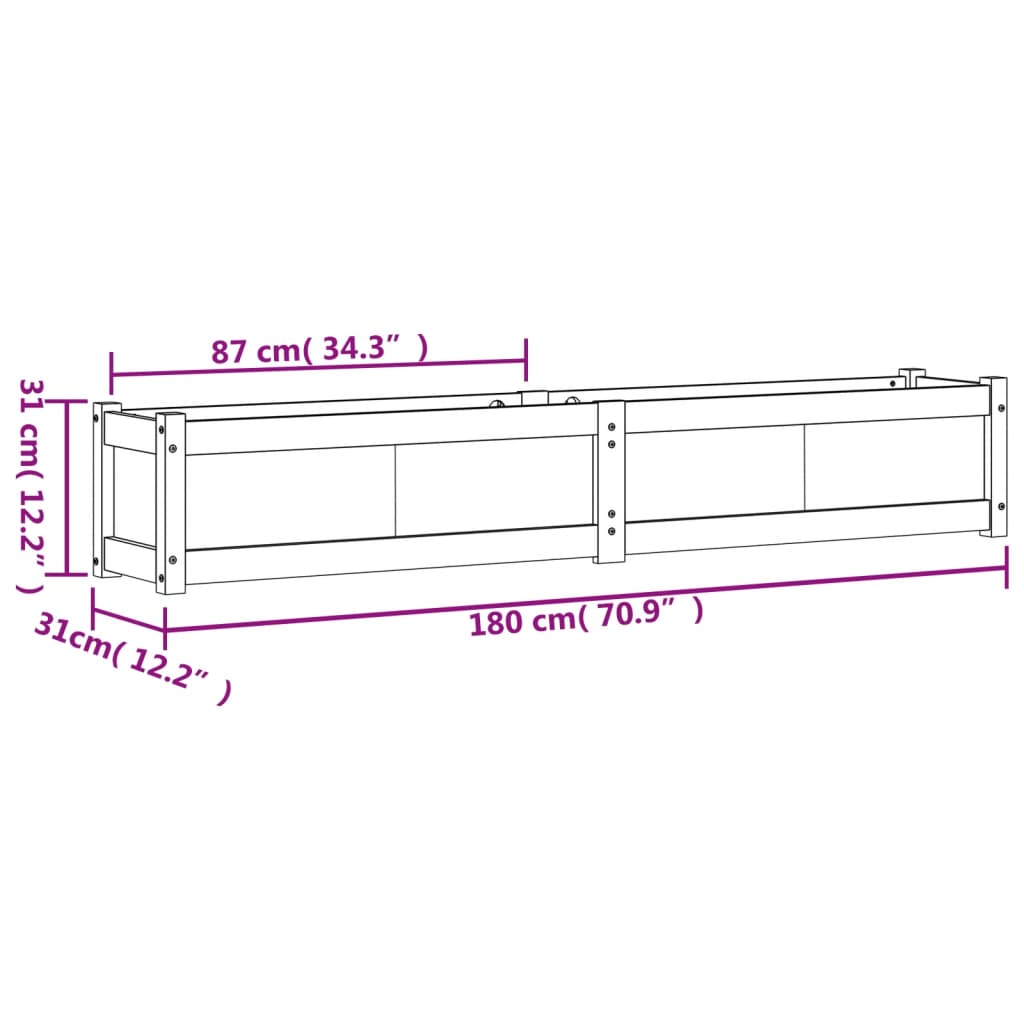 vidaXL Pflanzkübel 2 Stk. Kiefernholz Imprägniert
