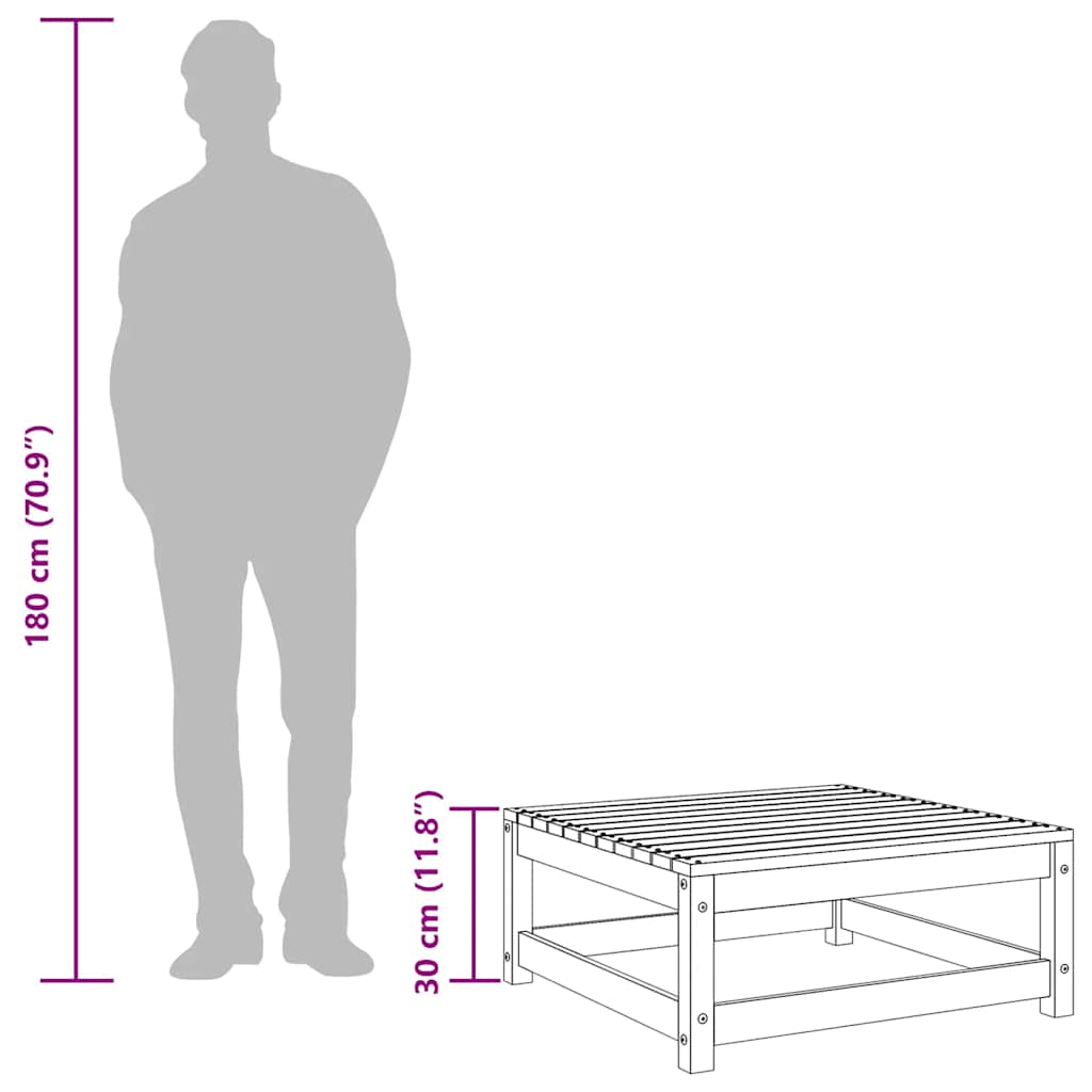 Gartenhocker Wachsbraun 70x70x30 cm Massivholz Kiefer