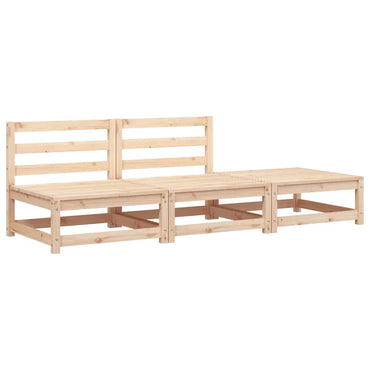vidaXL Canapé de jardin sans accoudoirs avec pouf Bois de pin massif
