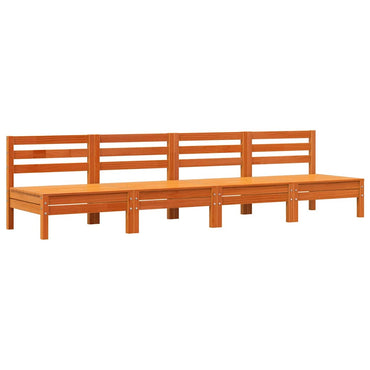vidaXL Canapés de jardin sans accoudoirs 4 pcs Marron ciré Bois de pin massif