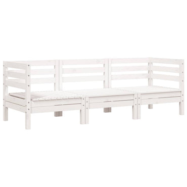 vidaXL Gartensofa 3-Sitzer Weiß Massivholz Kiefer