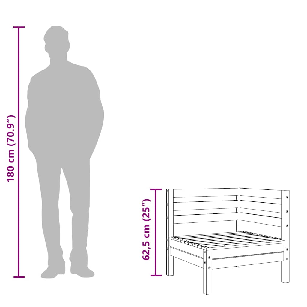 Gartensofa 3-Sitzer Kiefernholz Imprägniert