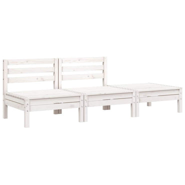 vidaXL Canapé de jardin 3 places blanc en pin massif