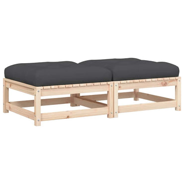 vidaXL Tabourets de jardin avec coussins 2 pcs Bois de pin massif