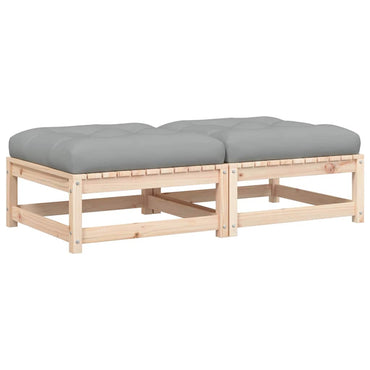 vidaXL Tabourets de jardin avec coussins 2 pcs Bois de pin massif