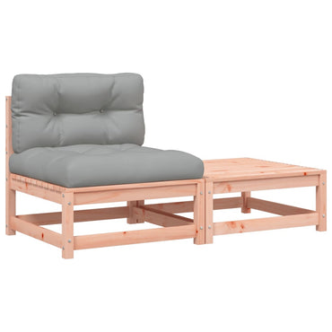 vidaXL Canapé de jardin sans accoudoirs avec coussins et pouf