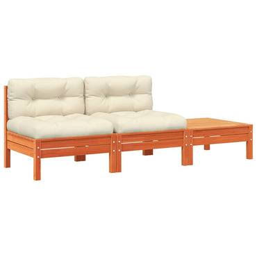 vidaXL Canapé de jardin 2 places avec coussins et pouf