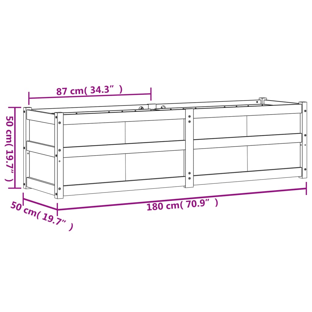 vidaXL Pflanzkübel 180x50x50 cm Massivholz Douglasie