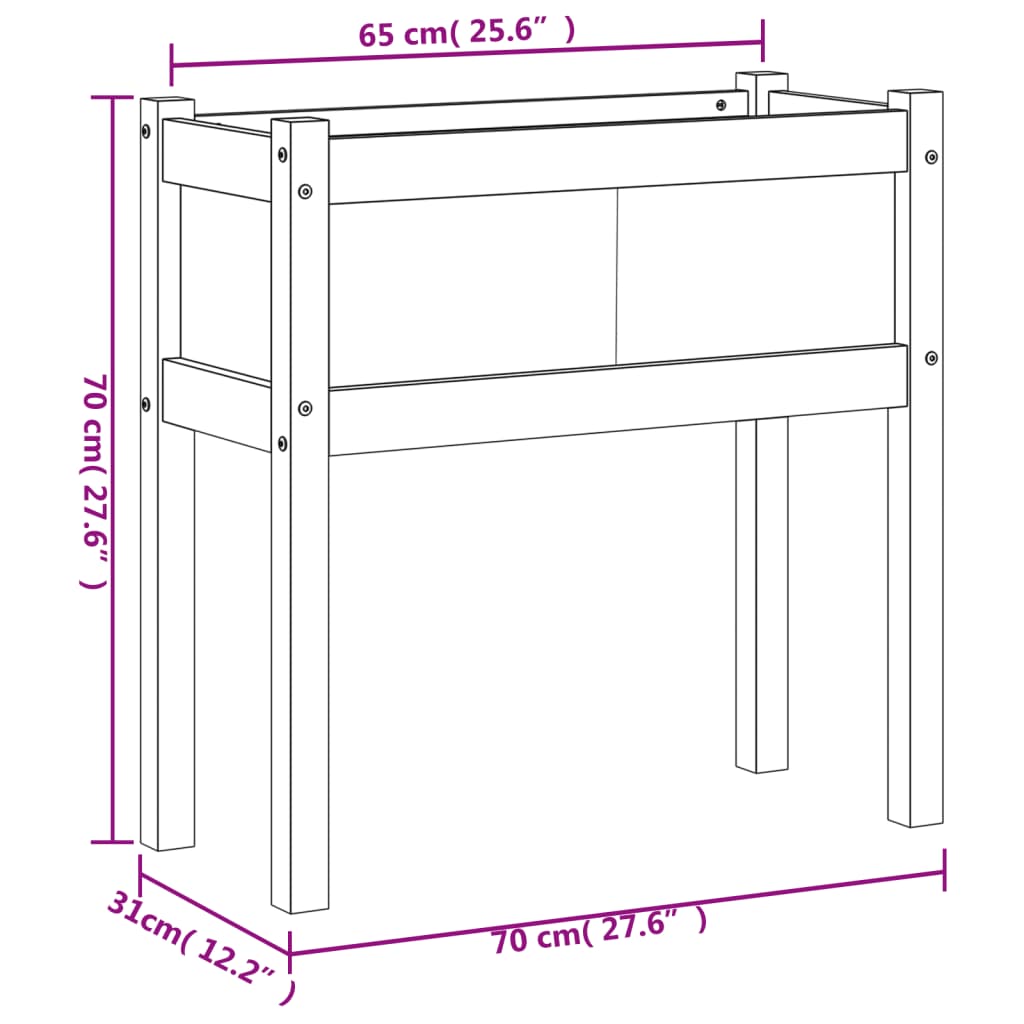 vidaXL Pflanzkübel mit Beinen 70x31x70 cm Kiefernholz Imprägniert