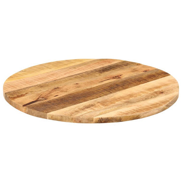 vidaXL Tischplatte Ø 70x2,5 cm Rund Raues Massives Mangoholz