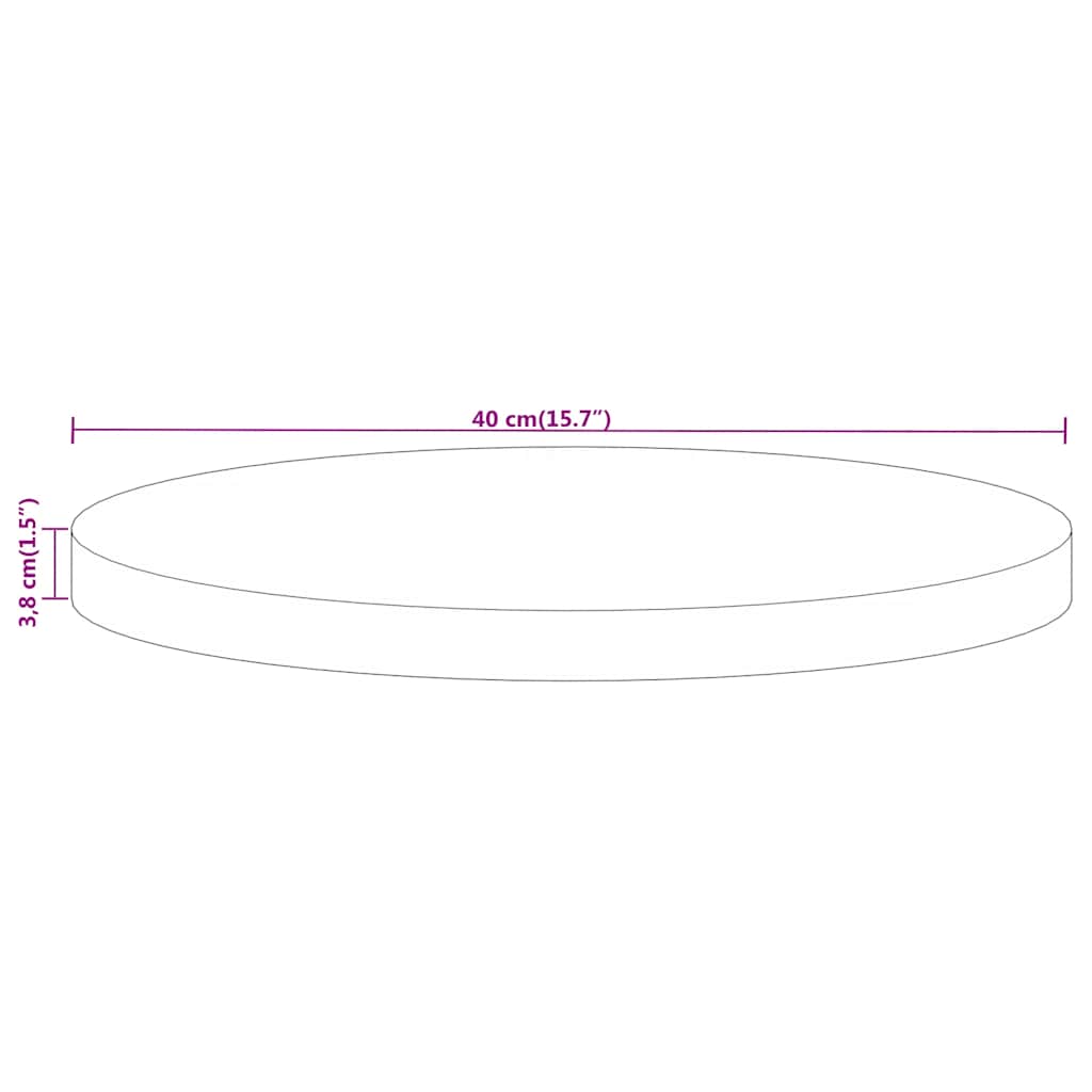vidaXL Tischplatte Ø 40x3,8 cm Rund Altholz Massiv