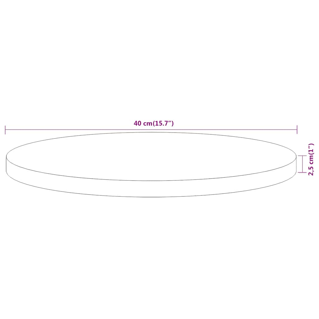 vidaXL Tischplatte Ø40x2,5 cm Rund Massivholz Akazie