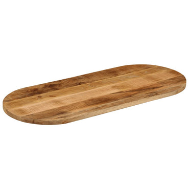 vidaXL Tischplatte 100x50x2,5 cm Oval Raues Massives Mangoholz