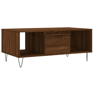 vidaXL Table basse marron aspect chêne 90x50x36,5 cm bois d'ingénierie