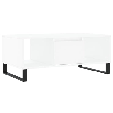 vidaXL Table basse blanche 90x50x36,5 cm en bois d'ingénierie