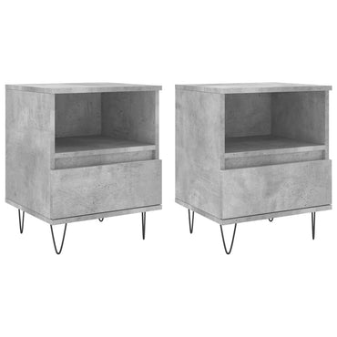 vidaXL Nachttische 2 Stk. Betongrau 40x35x50 cm Holzwerkstoff