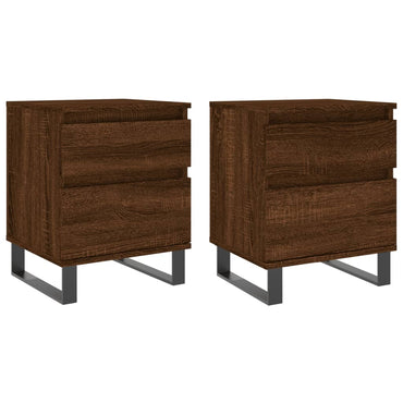 vidaXL Nachttische 2 Stk. Braun Eichen-Optik 40x35x50 cm Holzwerkstoff