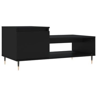 vidaXL Table basse noire 100x50x45 cm en bois d'ingénierie