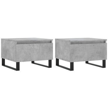 vidaXL Tables basses 2 pcs. Gris béton 50x46x35 cm Bois d'ingénierie