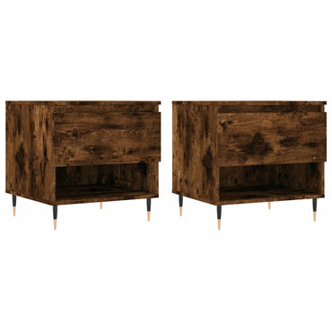 vidaXL Tables basses 2 pcs Chêne fumé 50x46x50 cm Bois d'ingénierie