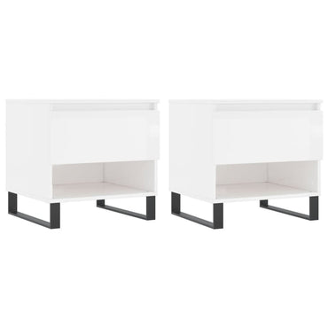 vidaXL Tables basses 2 pcs Blanc brillant 50x46x50 cm Bois d'ingénierie