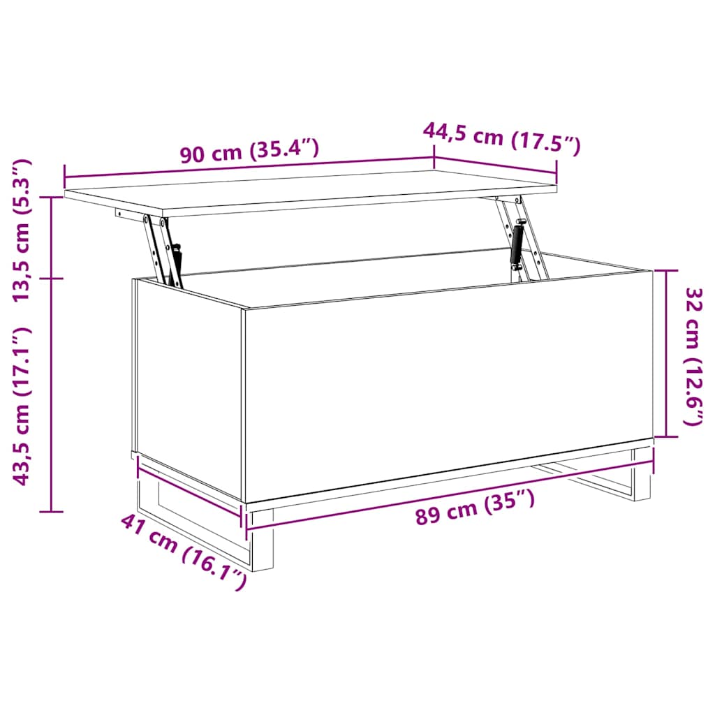 vidaXL Table basse blanc 90x44,5x45 cm Aggloméré