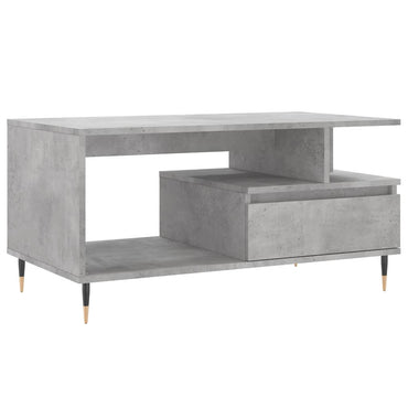 vidaXL Table basse gris béton 90x49x45 cm en bois d'ingénierie