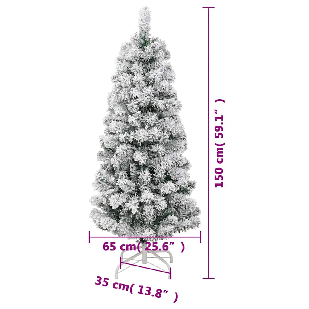 vidaXL Künstlicher Weihnachtsbaum Klappbar Beschneit 150 cm