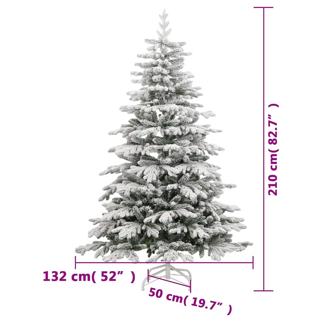 vidaXL Künstlicher Weihnachtsbaum Klappbar Beschneit 210 cm