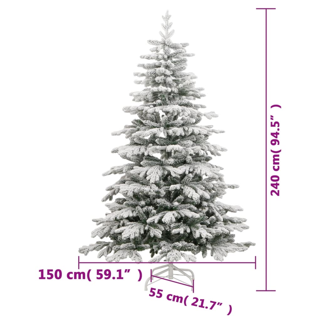 vidaXL Sapin de Noël artificiel pliable enneigé 240 cm