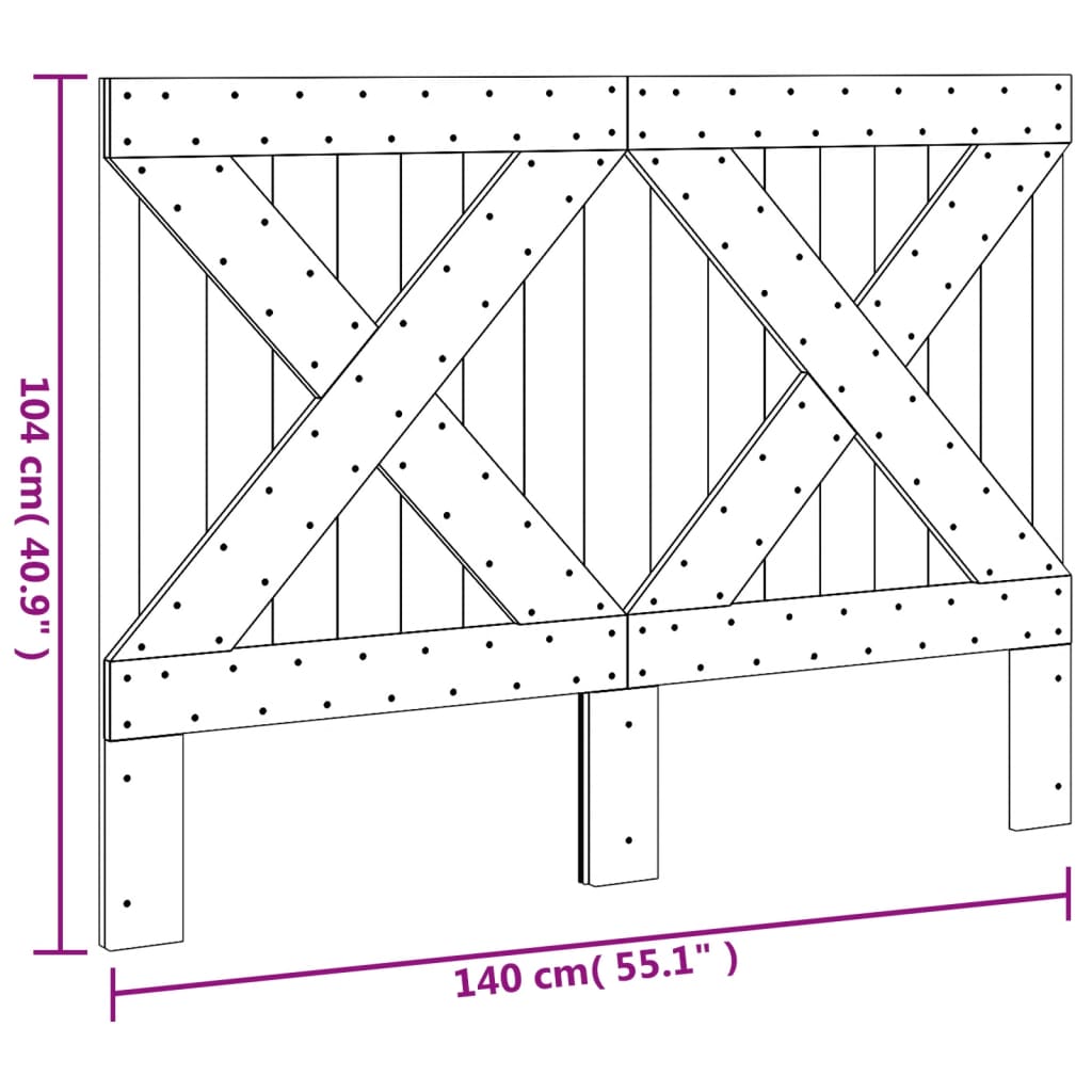 vidaXL Tête de lit 140x104 cm Bois de pin massif
