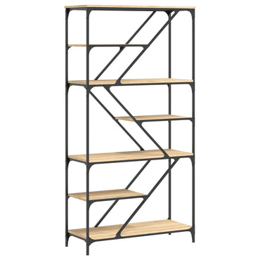 vidaXL Bücherregal Sonoma-Eiche 91x36x176 cm Holzwerkstoff und Stahl