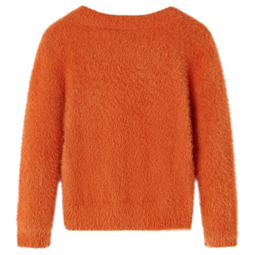 Pull enfant tricoté orange foncé 92