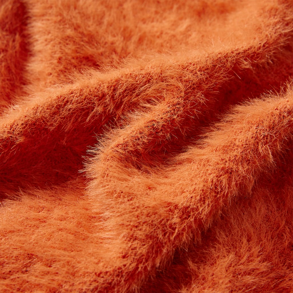 Pull enfant tricoté orange foncé 92