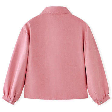 Kinderbluse mit Laternenärmeln Altrosa 104