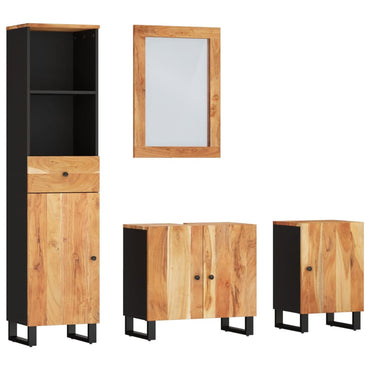 vidaXL Ensemble de 4 meubles de salle de bain en bois d'acacia massif