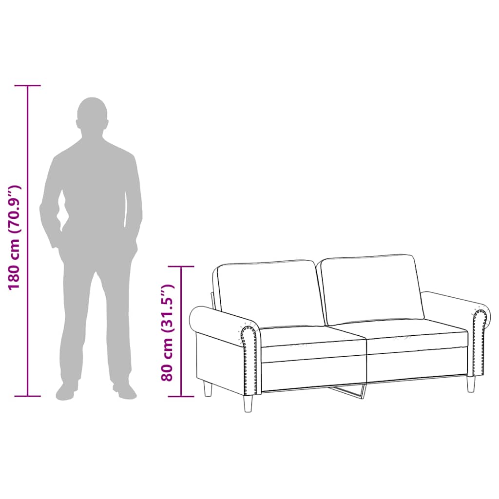 vidaXL 2-Sitzer-Sofa Schwarz 140 cm Kunstleder