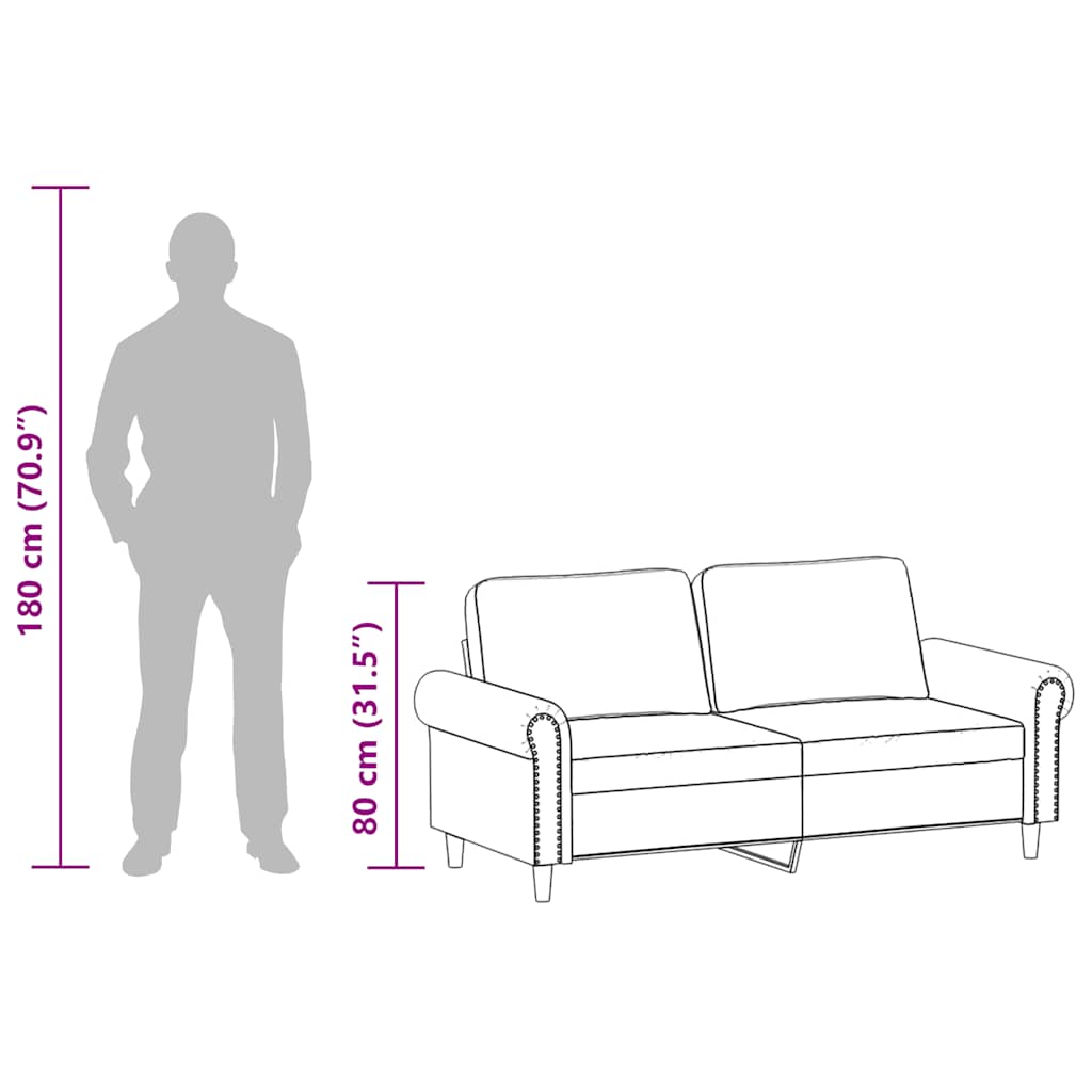 2-Sitzer-Sofa Cappuccino-Braun 140 cm Kunstleder