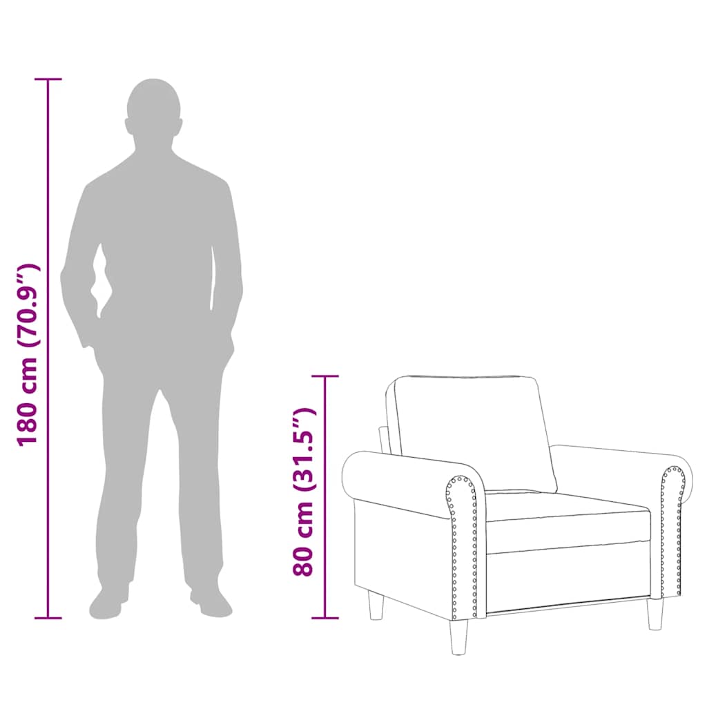 Sessel Braun 60 cm Samt