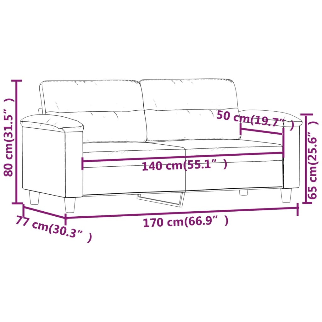 vidaXL 2-Sitzer-Sofa Creme 140 cm Kunstleder