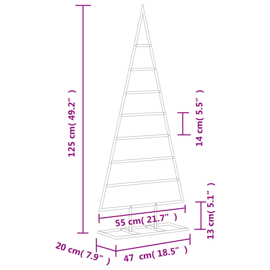 vidaXL Metall-Weihnachtsbaum für Dekorationen Schwarz 125 cm