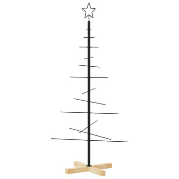 vidaXL Weihnachtsbaum Metall mit Holzständer Schwarz 120 cm