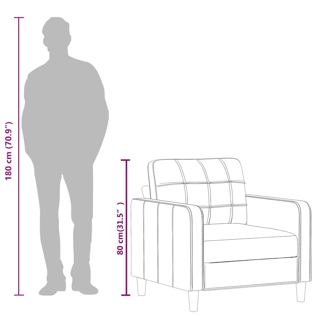 Sessel Creme 60 cm Kunstleder