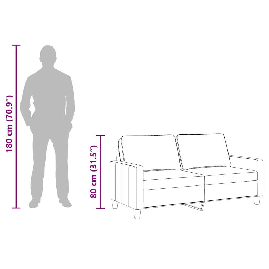 vidaXL Canapé 2 places en tissu taupe 140 cm