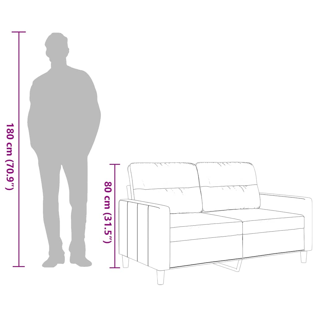 vidaXL 2-Sitzer-Sofa Hellgrau 120 cm Stoff