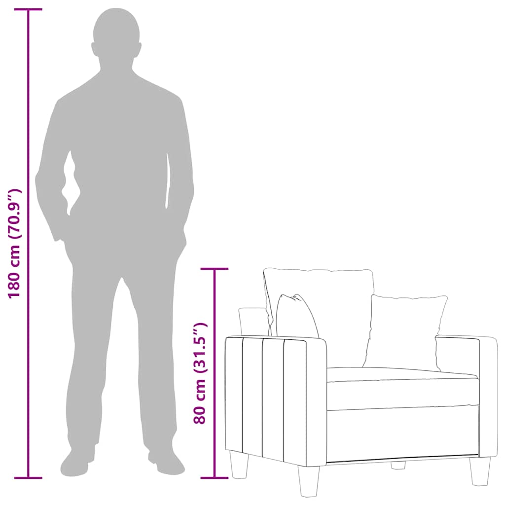 Sessel Hellgrau 60 cm Stoff