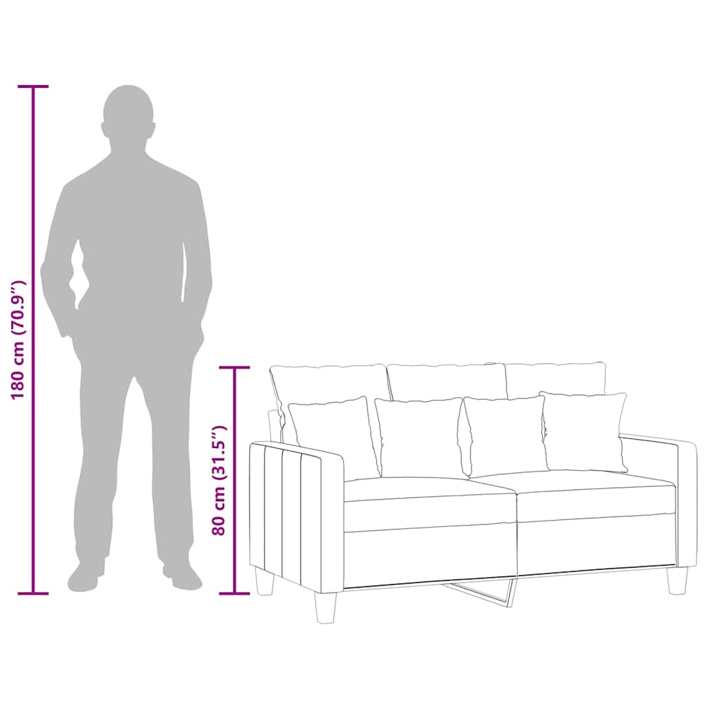 2-Sitzer-Sofa Braun 120 cm Stoff