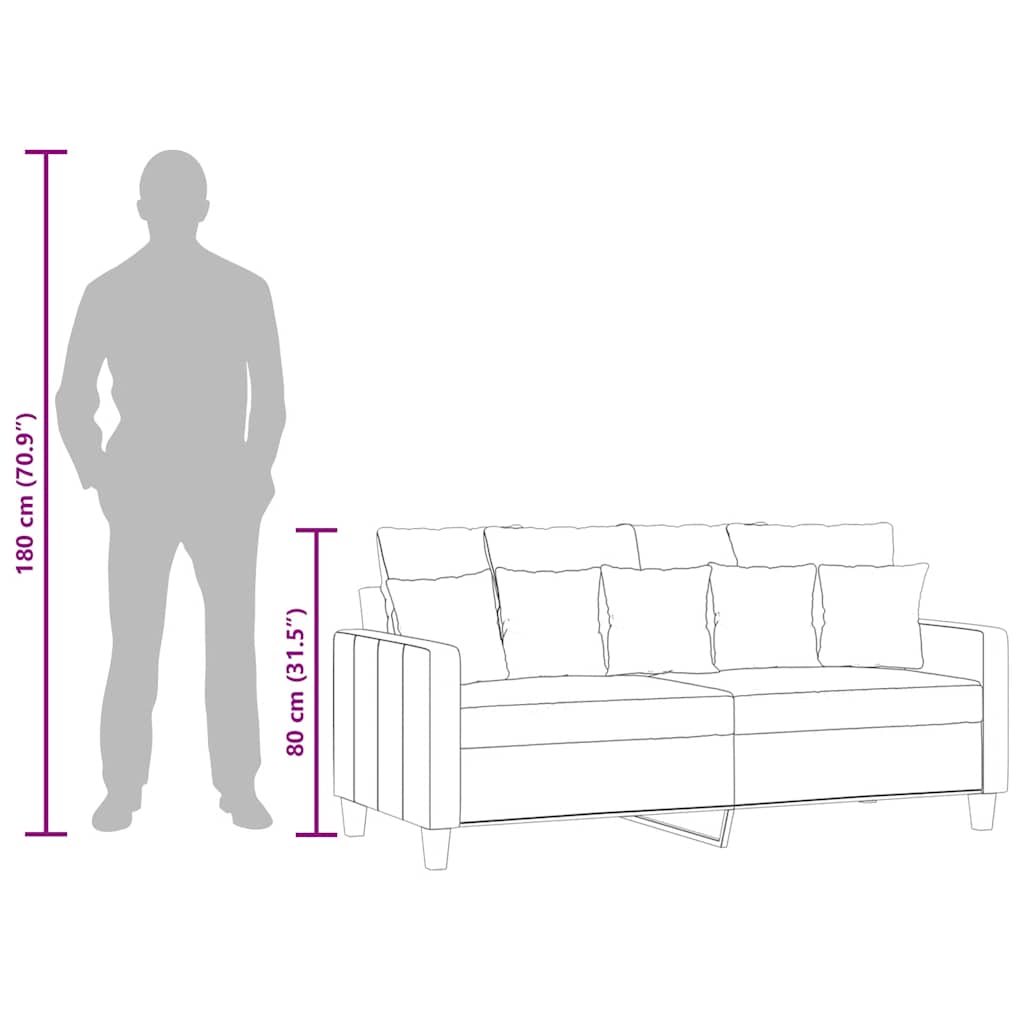 2-Sitzer-Sofa Braun 140 cm Stoff